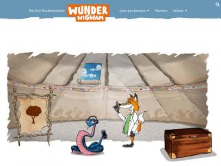 Wunderwigwam Screenshot der Webseite Wunderwigwam
