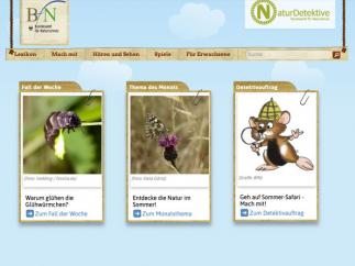 Zu den NaturDetektiven Bildschirmfoto NaturDetektive