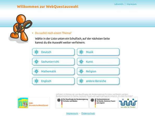 Screenshot ZUM-Grundschulwebquest Screenshot ZUM-Grundschulwebquest