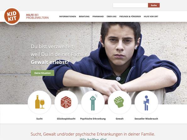 Zu Hilfe für Kinder und Jugendliche mit Problemen in der Familie Bildschirmfoto Kidkit