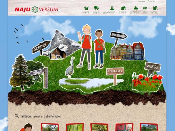 Screenshot NAJUversum Screenshot der Startseite von NAJUversum